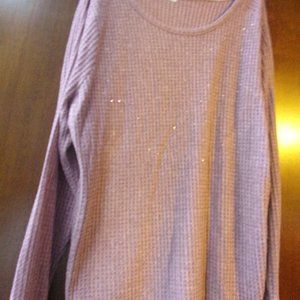 C.D. Petites Embellished LS Top PXL NWT